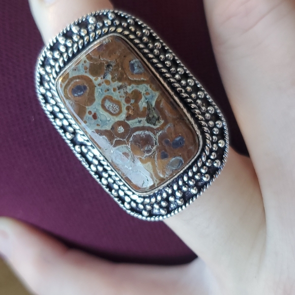 New Asteroid Jasper Silver Ring. - Picture 10 of 12